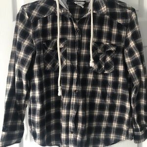 Forever 21 button down flannel hoodie